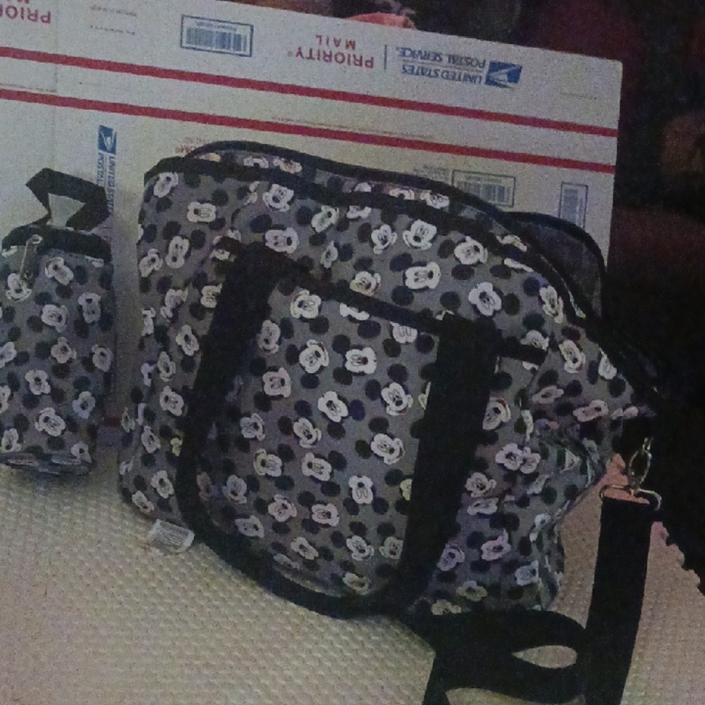 Disney Mickey Mouse Black and Gray Tote Bag Set